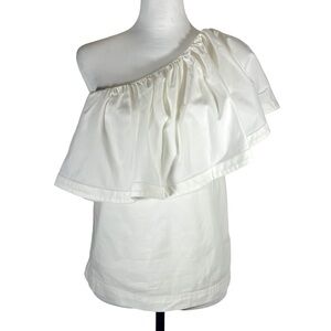 Trina Turk White Asymetrical Cotton Top Size XS
